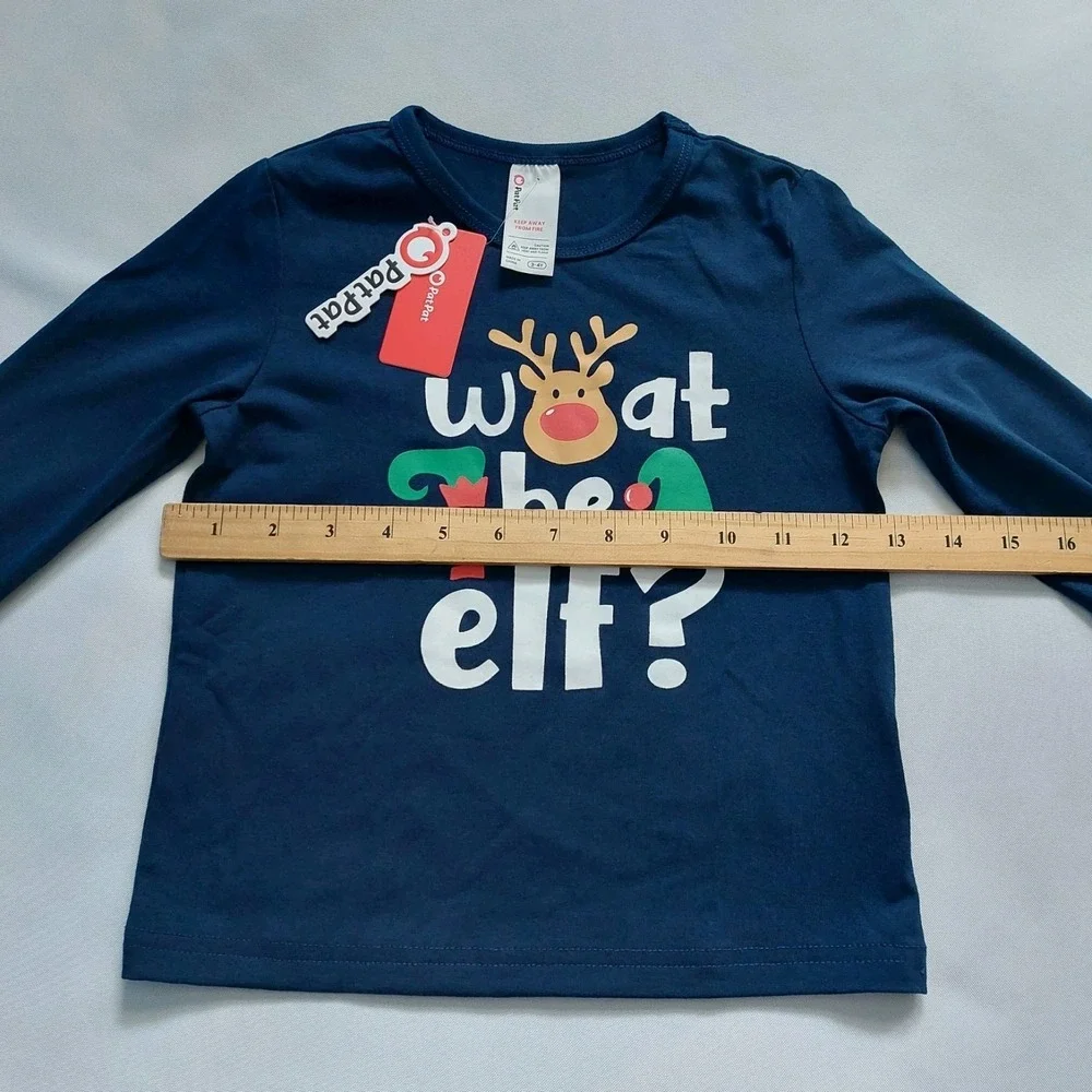 PatPat  Kids Pajama Set Christmas Two Piece Navy White Size 3 -‎ 4